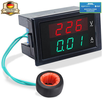 Voltmeter Amperemeter Digital Spannungsanzeige AC 80-300V 100A Multimeter LED