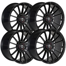 (Set of 4) Curva Flow Forged CFF75 20x9 5x112 +35mm Gloss Black Wheels Rims