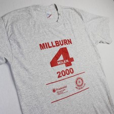 VTG Mens L Duke T Shirt Single Stitch Made In USA Miler Running 90s 80s Millburn