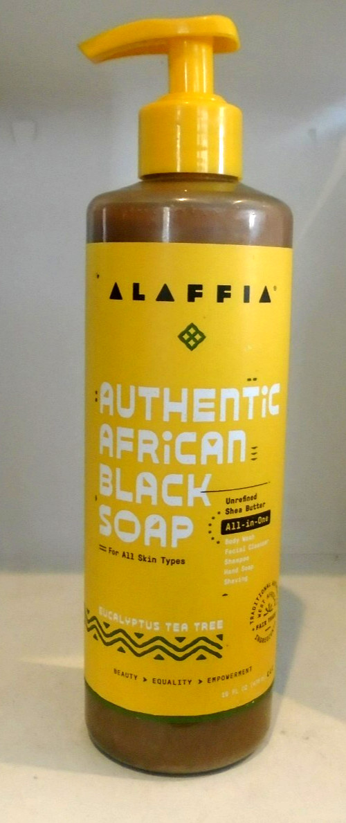Alaffia Authentic African Black Soap Eucalyptus Tea Tree 16 Oz
