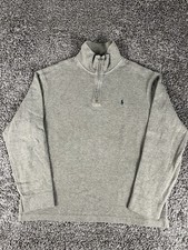 Polo Ralph Lauren Estate Rib 1/4 Zip Pullover Gray Mens Large 100 Cotton
