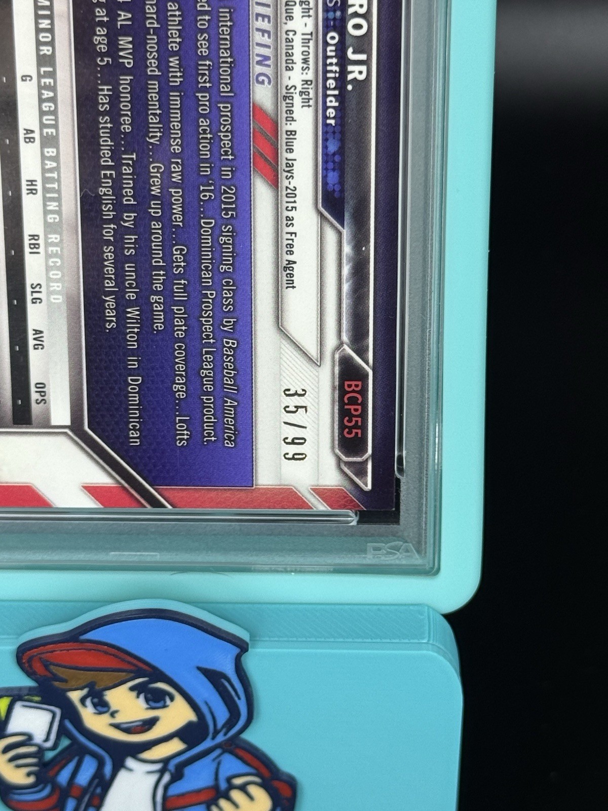 Vladimir Guerrero Jr RC 35/99 PSA 9 2016 Bowman Chrome Prospects Green MINT 🟩 view 3