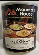 Mountain House Cans  6 Pack #10 Rice and Chicken EXP 2033