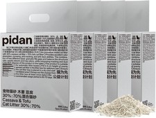 pidan Cassava & Tofu Clumping Cat Litter (4x2.4 kg/6L) 70% Tofu 30% Cassava, Pl 5.36 per kilo