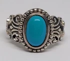 Sterling silver vintage AVON Ring blue Turquoise size 11