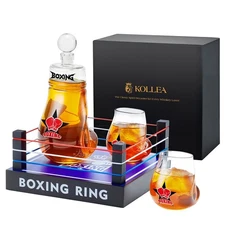 Gifts for Men Dad, Kollea Boxing Whiskey Decanter Set, 31 Oz Decanter with 2 ...
