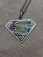 Dc Comics Superman Pendant And Necklace Brass