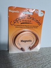 Magnetic Copper Cuff Braclet Flat Braided One Size NEW