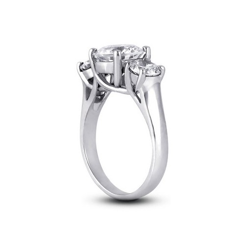 5 1/2ct F SI1 runde natürliche zertifizierte Diamanten 950 Plat. Klassischer Verlobungsring - Bild 5 von 20