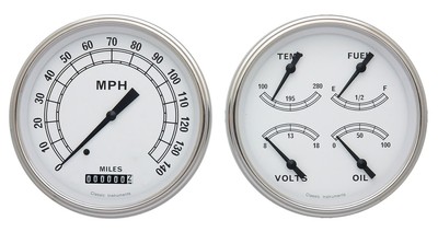 Classic Instruments CT47CW52 Classic White Truck Gauge Package