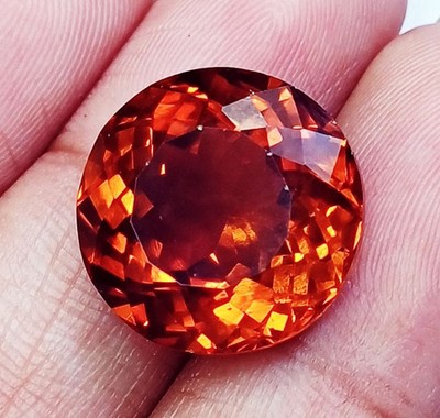 23.00 Ct Natural Hessonite Garnet Round Shape Loose Gemstones Certified
