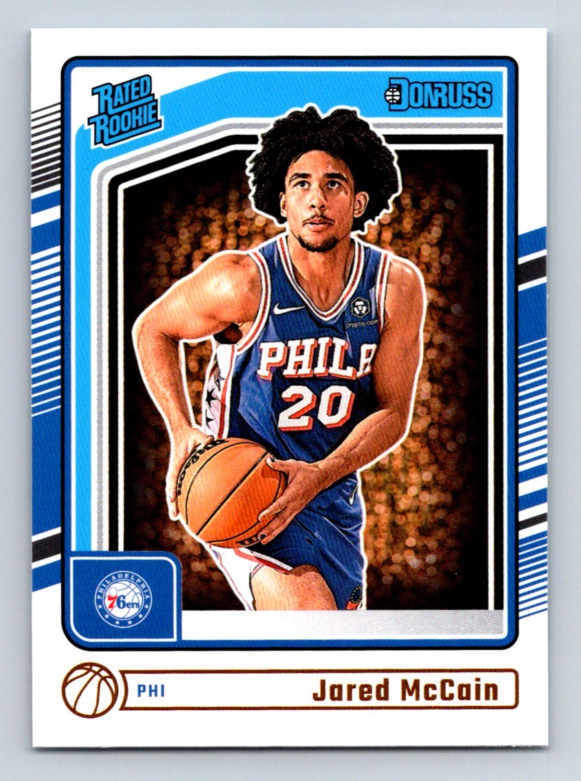 #228 Jared McCain 2024-25 Donruss Rated Rookie Base RC 76ers