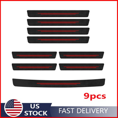 #ad For Hyundai Accessories Carbon Fiber Car Door Sill Scuff Cover Plate Protector $13.99