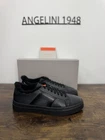 Santoni trainers leather grey with fur interior luxury Scarpa Santoni Uomo 42