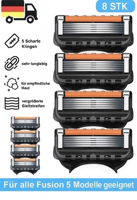 RASIERKLINGEN 8x FÜR GILLETTE FUSION 5 PROGLIDE EDELSTAHL-KLINGEN ERSATZ RASIER