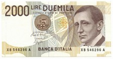 2000 LIRE B. D ITALIA GUGLIELMO MARCONI REPLACEMENT SERIES XB 25/07/2001 SPL+