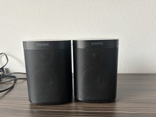 Sonos One Smart Speaker Pair Black Wi Fi Wireless Alexa Bluetooth Touch Control