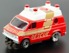 Vintage Aurora AFX Dodge Rescue Van Ambulance HO Scale Slot Car
