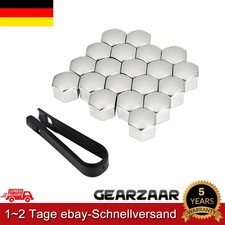 17mm für Radbolzen Radschrauben Radmuttern Silber + ABZIEHER Kappen FÜR VW