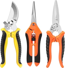 3 Pack Pruning Shears – Garden Scissors with Stainless Steel Blades