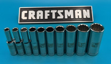 Craftsman Tools 10pc 14 Sae 12pt Socket Set Deep 316-916 Dual Etched