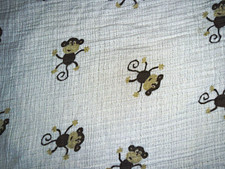 Aden  Anais Monkeys Print Muslin Swaddle Blanket Lovey White Brown Beige