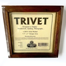 Vintage NOS Sudberry House Walnut Wood Needlework Trivet Frame 5x5 Sealed USA