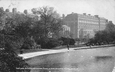 The Lake Stephens Green Park Shelbourne Hotel Dublin Rep Irland Postkarte 1904