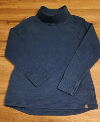 LL BEAN   Quilted Turtleneck Sweater  Women Size M Pullover Sweatshirt Jacket