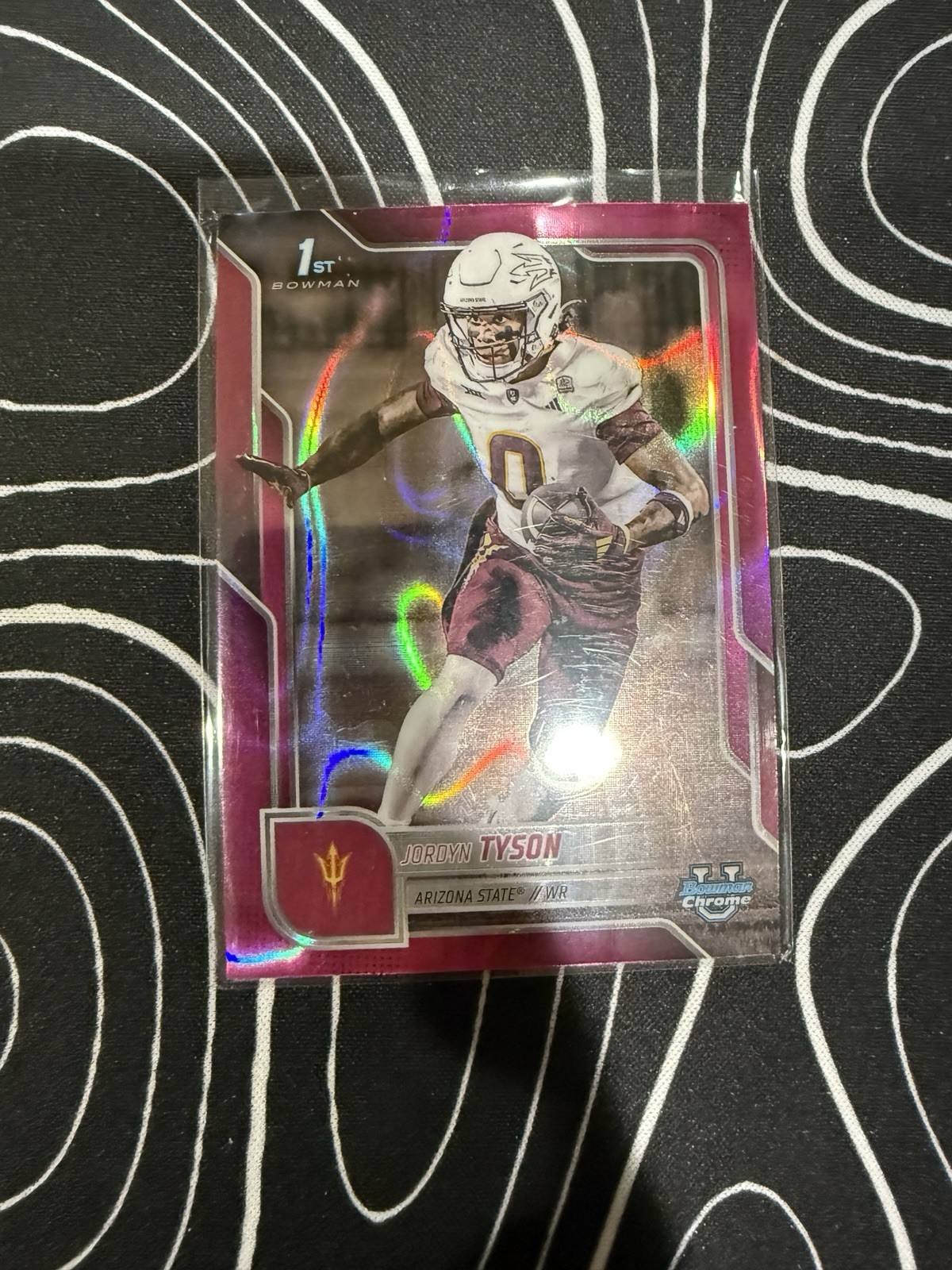 2025 Bowman University Chrome - Jordyn Tyson #31 Pink Lava Refactor  (RC)