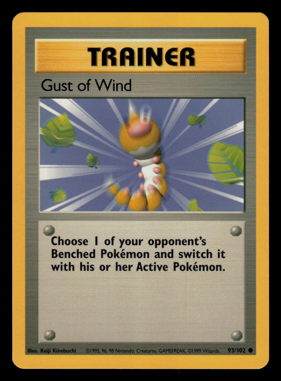 Gust of Wind 93/102 Base Set Unlimited Common NM/M Pokemon Kinebuchi