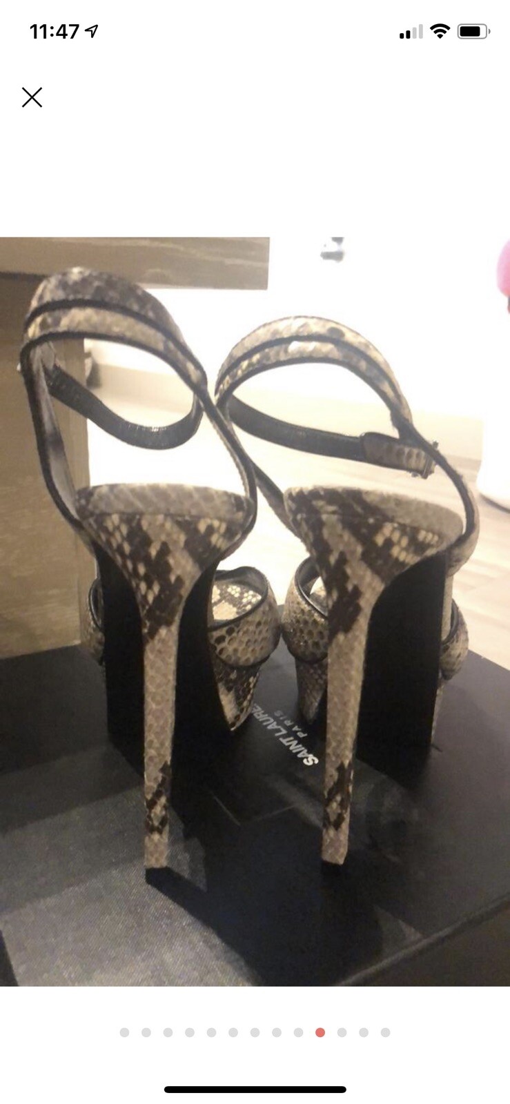 YSL Saint Laurent Python Bianca Platform 7 - image 9