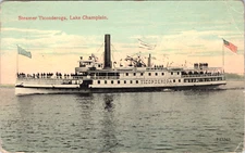 Postcard Steamer Ticonderoga, Lake Champlain, 1915 Cancel