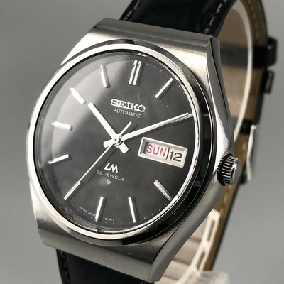 Vintage 1975 SEIKO LORD MATIC WEEKDATER 5606-8090 Black Dial 23J Automatic  #643 | eBay