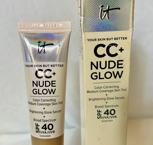 IT COSMETICS CC+ NUDE GLOW SKIN TINT SPF 40 - TAN WARM - 1.08 OZ BOXED - Picture 2 of 9