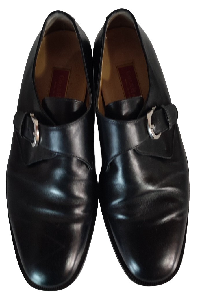 Cole Haan Mens Monk Strap Black Leather Oxford Casual Dress  display picture 1