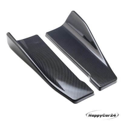 2Pcs Carbon Fiber Car Accessories Bumper Spoiler Look Rear Splitter Diffuser Lip