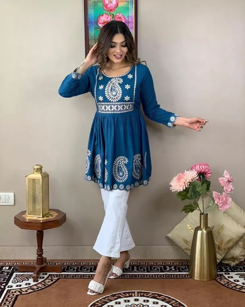 Indian Pakistani Tunic Top Palazzo Set Women s Designer Salwar Kameez Party Wear