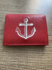 Thom Browne Anchor Leather Cardholder - Red