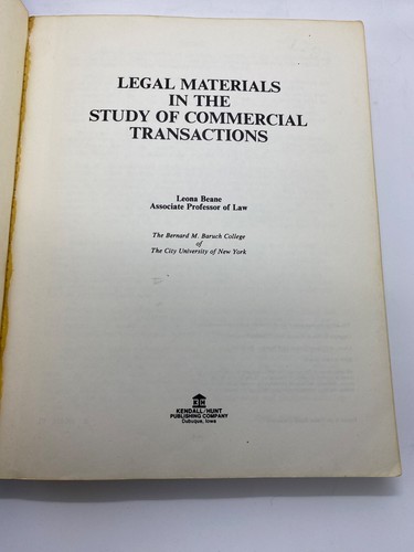 Legal Materials in the Study of Commercial Transactions Leona Beane Law 1984 - Picture 3 of 6