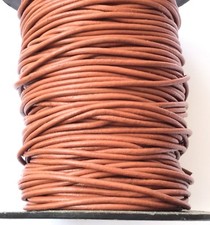 10 Yards Genuine Leather Cord Round Tawny Brown Size 1.5mm Jewelry Supplies