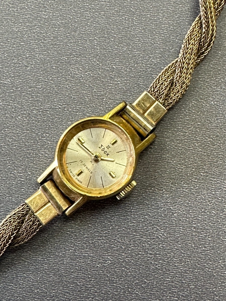 VINTAGE EDOX SWISS 17 JEWELS MANUAL WIND LADIES GOLD & SILVER