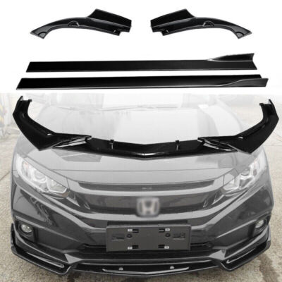 FOR HONDA CIVIC SEDAN 2016-21 FRONT LIP SIDE SKIRT REAR CORNER SPLITTER FULL SET