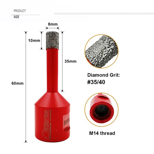 6mm50mm Dry Diamond Drill Core Bit M14 Drilling Porcelain Tile Hole Saw Cutter eBay