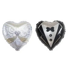 14" Wedding Groom Tuxedo Bride Dress Foil Balloons Bachelorette Party Decoration