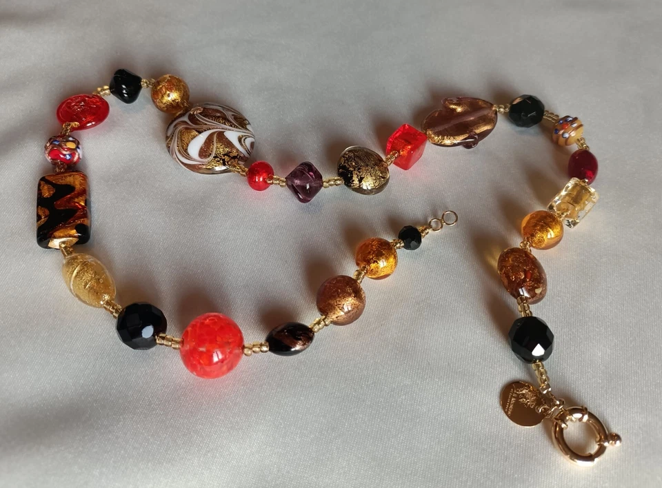 "Murano di Francesca" collana di perle Veneziane Made in Italy, pezzo unico. - Immagine 2 di 4