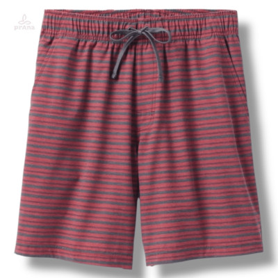 NWT - prAna Metric E-Waist Shorts Mens Size Small S 8'' in Rust Stripe