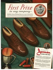 1940 Jarman Men's Dress Shoes Brogues trophy shotgun shells Vintage Print Ad