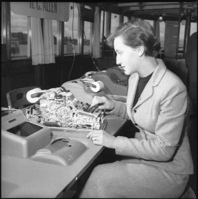 Exhibition of Office Equipment on the ''Stadt Zurich'' Switzerland 1952 Old Photo