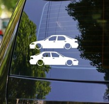 2x Lowered Jdm Car Silhouette Decal Stickers For Honda Civic Eg Eh Sedan Vtec